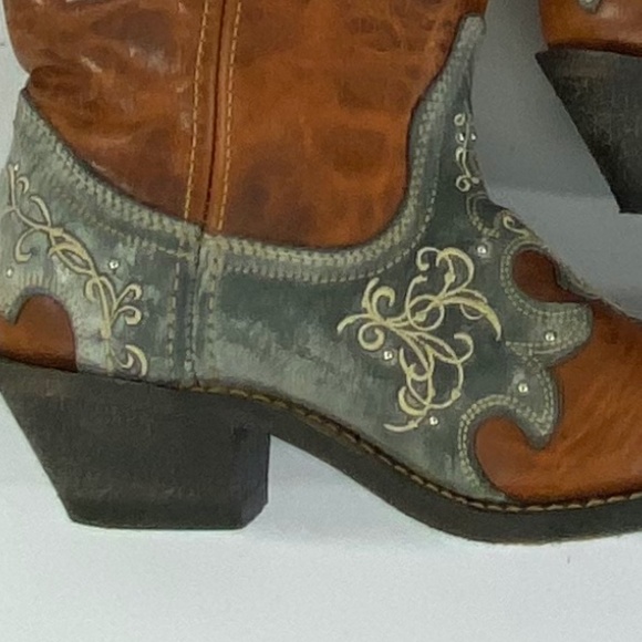 Rockin Country Shoes Rockinleather Brown Leather Western Boot 8